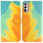 For Motorola Moto G Stylus 4G 2022 Watercolor Pattern Leather Phone Case(Autumn Leaf)