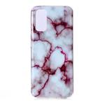 For Galaxy S20 Marble Pattern Soft TPU Protective Case(Red)