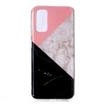 For Galaxy S20 Marble Pattern Soft TPU Protective Case(Pink Black Color Matching)