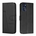 For Motorola Moto G 5G 2022 Stitching Calf Texture Buckle Leather Phone Case(Black)