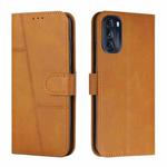 For Motorola Moto G 5G 2022 Stitching Calf Texture Buckle Leather Phone Case(Yellow)