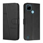 For OPPO Realme C21Y / C25Y Stitching Calf Texture Buckle Leather Phone Case(Black)