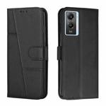 For vivo Y55s 5G Stitching Calf Texture Buckle Leather Phone Case(Black)