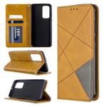 For Huawei P40 Rhombus Texture Horizontal Flip Magnetic Leather Case with Holder & Card Slots & Wallet(Yellow)