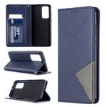 For Huawei P40 Rhombus Texture Horizontal Flip Magnetic Leather Case with Holder & Card Slots & Wallet(Blue)