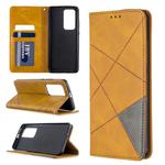 For Huawei P40 Pro Rhombus Texture Horizontal Flip Magnetic Leather Case with Holder & Card Slots & Wallet(Yellow)