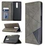 For Xiaomi Redmi K30 Rhombus Texture Horizontal Flip Magnetic Leather Case with Holder & Card Slots & Wallet(Grey)