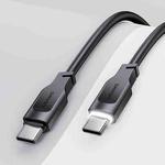 USAMS US-SJ567 Type-C/USB-C to Type-C/USB-C PD 100W Fast Charing Data Cable with Light, Length: 1.2m(Black)