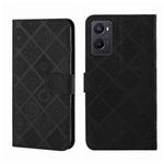 For OPPO A96 5G Ethnic Style Embossed Pattern Leather Phone Case(Black)