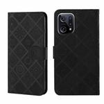 For OPPO Find X5 Ethnic Style Embossed Pattern Leather Phone Case(Black)