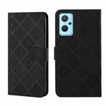 For OPPO Realme 9i Ethnic Style Embossed Pattern Leather Phone Case(Black)