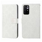 For Xiaomi Poco M4 Pro 5G Ethnic Style Embossed Pattern Leather Phone Case(White)