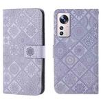 For Xiaomi 12 Lite Ethnic Style Embossed Pattern Leather Phone Case(Purple)