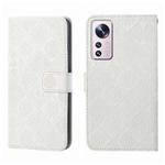 For Xiaomi 12 Lite Ethnic Style Embossed Pattern Leather Phone Case(White)