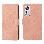 For Xiaomi 12 Lite Ethnic Style Embossed Pattern Leather Phone Case(Pink)