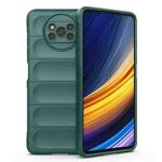 For Xiaomi Poco X3 NFC Magic Shield TPU + Flannel Phone Case(Dark Green)