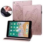 Big Butterfly Embossed Smart Leather Tablet Case For iPad Air 2 / 9.7 2018&2017(Rose Gold)
