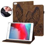 Big Butterfly Embossed Smart Leather Tablet Case For iPad mini 2019 / 4 / 3 / 2 / 1(Brown)