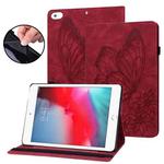 Big Butterfly Embossed Smart Leather Tablet Case For iPad mini 2019 / 4 / 3 / 2 / 1(Red)