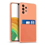 For Samsung Galaxy A33 5G Liquid Silicone Skin Feel Shockproof Phone Case with Card Slot(Orange)