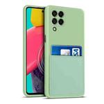 For Samsung Galaxy M53 5G Liquid Silicone Skin Feel Shockproof Phone Case with Card Slot(Green)