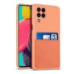 For Samsung Galaxy M53 5G Liquid Silicone Skin Feel Shockproof Phone Case with Card Slot(Orange)