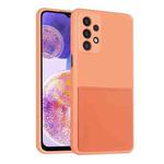 For Samsung Galaxy A23 5G Fine Hole Liquid Silicone Skin Feel Shockproof Phone Case with Card Slot(Orange)