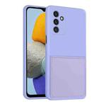 For Samsung Galaxy M23 5G Fine Hole Liquid Silicone Skin Feel Shockproof Phone Case with Card Slot(Light Purple)