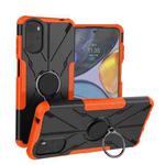 For Motorola Moto G22 Armor Bear Shockproof PC + TPU Phone Case with Ring(Orange)