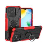 For Xiaomi Redmi 10C 4G Armor Bear Shockproof PC + TPU Phone Case with Ring(Red)