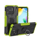 For Xiaomi Redmi 10C 4G Armor Bear Shockproof PC + TPU Phone Case with Ring(Green)