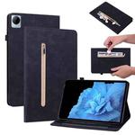 For vivo Pad 11 2022 Skin Feel Solid Color Zipper Leather Tablet Case(Black)