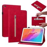 For Huawei MatePad T 10s/Enjoy Tablet 2 Skin Feel Solid Color Zipper Leather Tablet Case(Red)