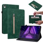 For Lenovo Tab M10 Plus 10.3 Skin Feel Solid Color Zipper Leather Tablet Case(Green)