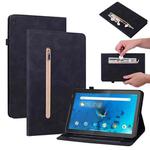 For Lenovo Tab M10 TB-X605 Skin Feel Solid Color Zipper Leather Tablet Case(Black)