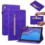 For Lenovo Tab M10 HD 2nd Gen TB-X306X Skin Feel Solid Color Zipper Leather Tablet Case(Purple)