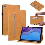 For Lenovo Tab M10 HD 2nd Gen TB-X306X Skin Feel Solid Color Zipper Leather Tablet Case(Yellow)