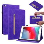 Skin Feel Solid Color Zipper Smart Leather Tablet Case For iPad mini 5 / 4 / 3 / 2 / 1(Purple)