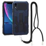 For iPhone XR Vanguard Lanyard Kickstand TPU + PC Phone Case(Blue)