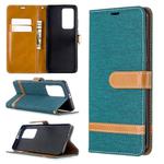 For Huawei P40 Pro Color Matching Denim Texture Horizontal Flip Leather Case with Holder & Card Slots & Wallet & Lanyard(Green)