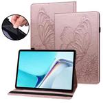 For Huawei MatePad 11 2021 Big Butterfly Embossed Leather Tablet Case(Rose Gold)