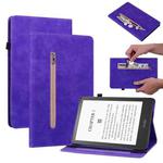 For Amazon Kindle Paperwhite 5 2021 Skin Feel Solid Color Zipper Smart Leather Tablet Case(Purple)