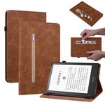 For Amazon Kindle Paperwhite 5 2021 Skin Feel Solid Color Zipper Smart Leather Tablet Case(Brown)