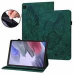 For Samsung Galaxy Tab A7 Lite T220/T225 Big Butterfly Embossed Leather Tablet Case(Green)