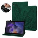 For Samsung Galaxy Tab A8 Big Butterfly Embossed Leather Tablet Case(Green)