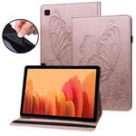 For Samsung Galaxy Tab S5e T720/T725 Big Butterfly Embossed Leather Tablet Case(Rose Gold)