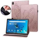 For Lenovo Tab M10 X505L Big Butterfly Embossed Leather Tablet Case(Rose Gold)