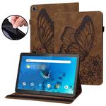 For Lenovo Tab M8 8505X Big Butterfly Embossed Leather Tablet Case(Brown)