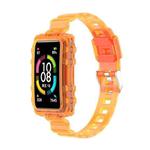 For Huawei Band 7 Integrated Transparent Silicone Watch Band(Orange)