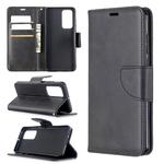 For Huawei P40 Retro Lambskin Texture Pure Color Horizontal Flip PU Leather Case with Holder & Card Slots & Wallet & Lanyard(Black)